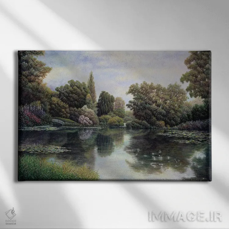 تابلو دکوراتیو آرامش آب ها اثر دیوید هاولز - نمای روبهرو روی دیوار