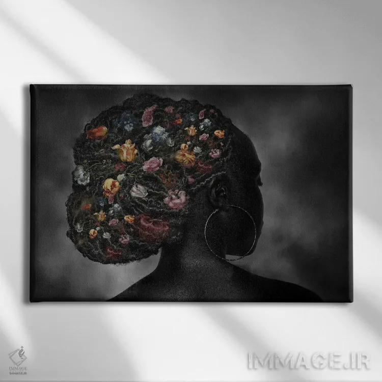 تابلو دکوراتیو هنر مو ۲ اثر هری ادونزه - نمای روبهرو روی دیوار