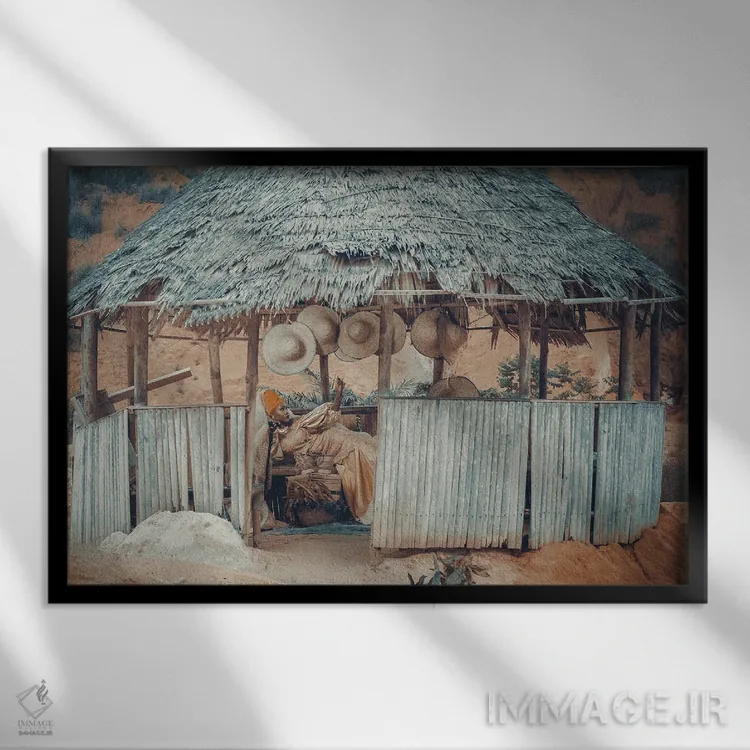 تابلو دکوراتیو ملکه آمنه ۱ اثر هری ادونزه - نمای قابدار مشکی