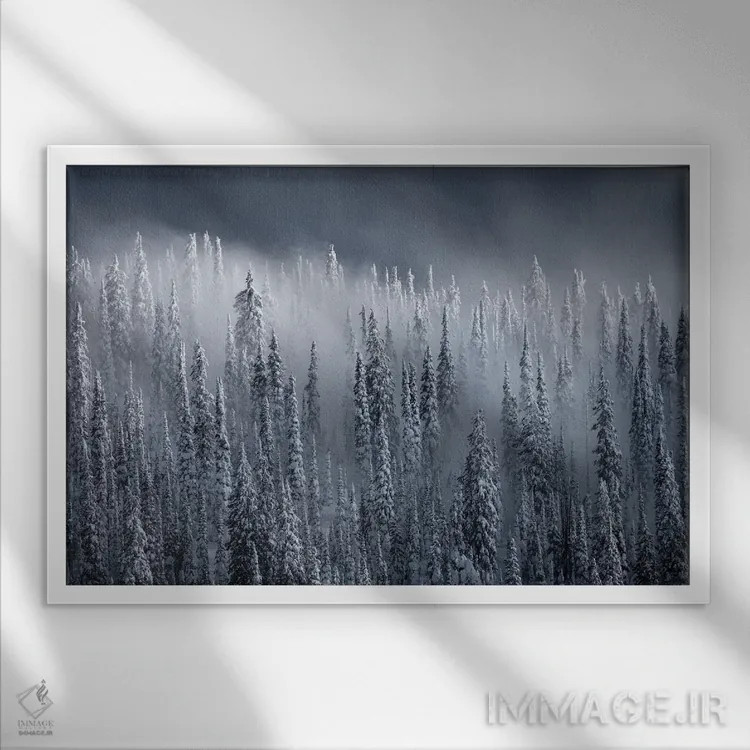 تابلو دکوراتیو دود و آینه اثر هانتر پیج - نمای قابدار سفید