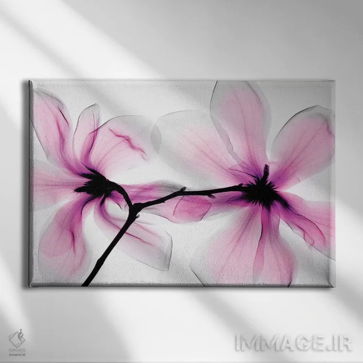 تابلو دکوراتیو ماگنولیا دو اثر هونگ فام - نمای روبهرو روی دیوار