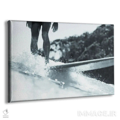 تابلو مینیمال موج سوار تخته بلند اثر هانا پریویت - نمای پرسپکتیو محصول