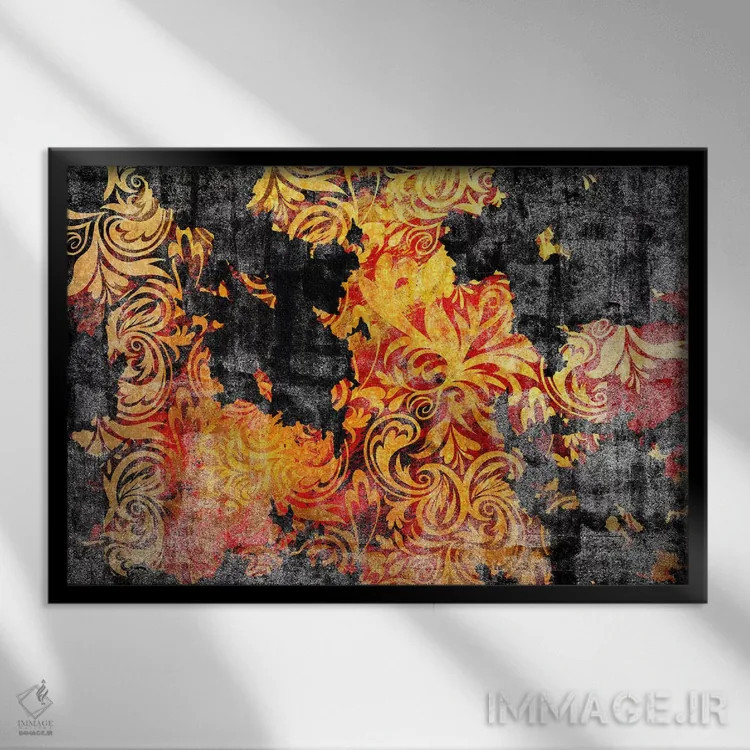 تابلو انتزاعی عنصر صلح پاره شده اثر فایو بای فایو کالکتیو - نمای قابدار مشکی