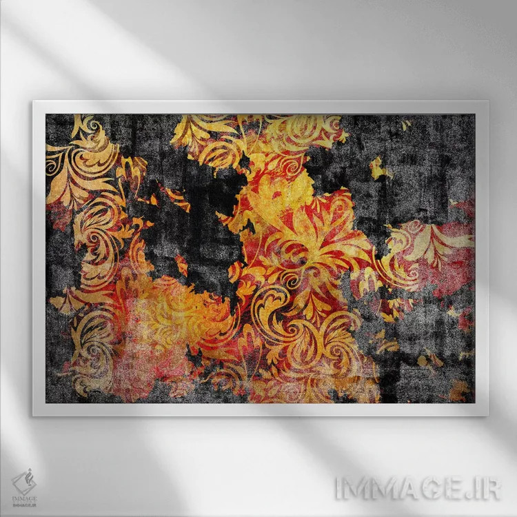 تابلو انتزاعی عنصر صلح پاره شده اثر فایو بای فایو کالکتیو - نمای قابدار سفید