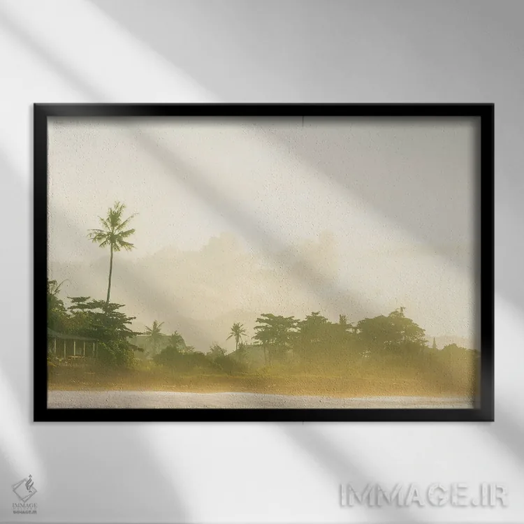 تابلو مینیمال مه بالی اثر هانا پریویت - نمای قابدار مشکی