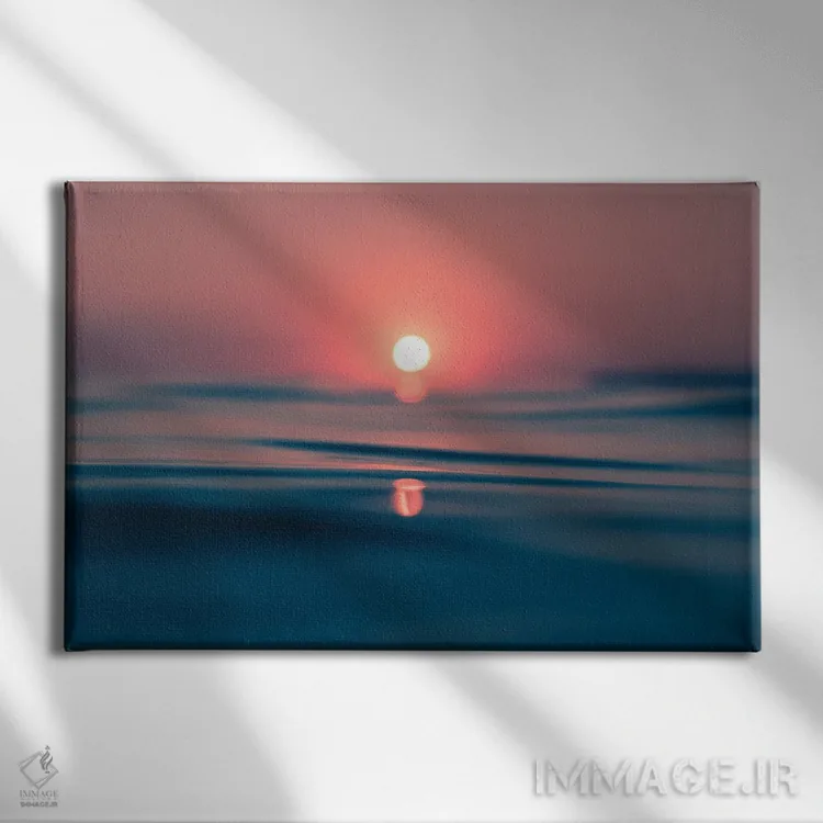 تابلو مینیمال گلگون اثر هانا پریویت - نمای روبهرو روی دیوار