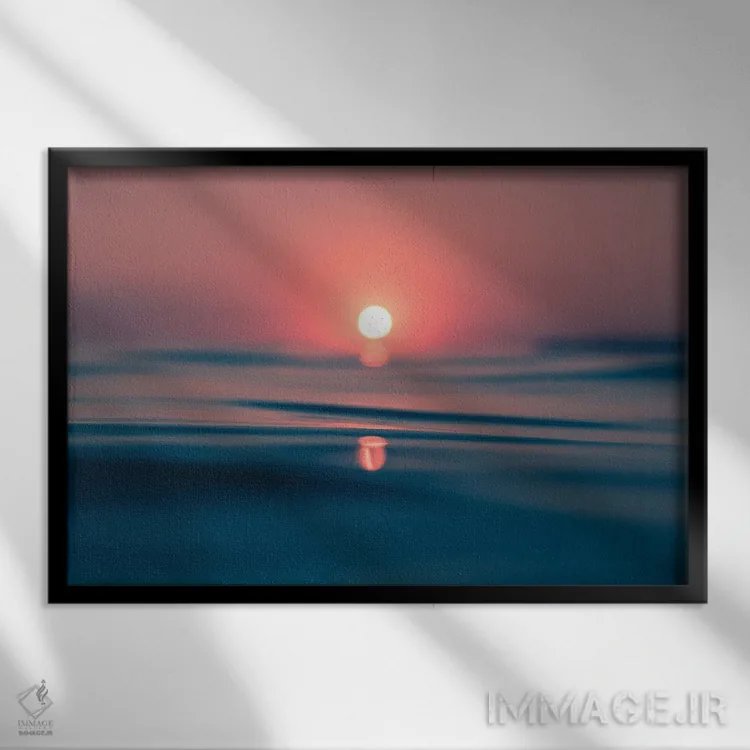 تابلو مینیمال گلگون اثر هانا پریویت - نمای قابدار مشکی