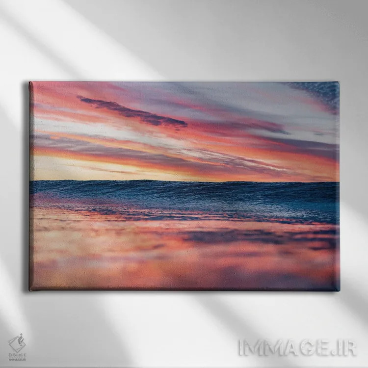 تابلو مینیمال آتش طلوع اثر هانا پریویت - نمای روبهرو روی دیوار