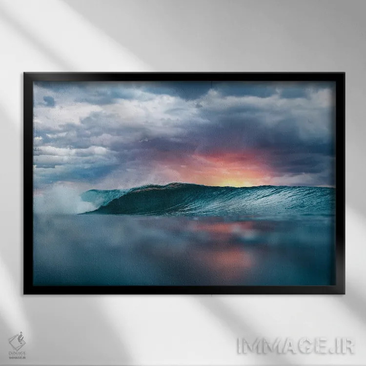 تابلو مینیمال طوفان طلوع اثر هانا پریویت - نمای قابدار مشکی