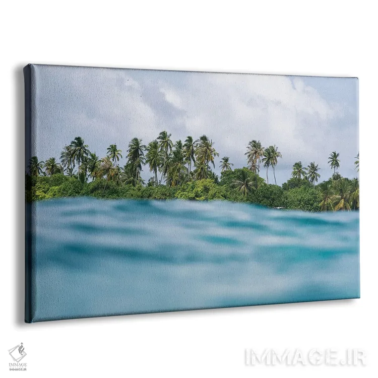 تابلو مینیمال نخل های اقیانوسی اثر هانا پریویت - نمای پرسپکتیو محصول