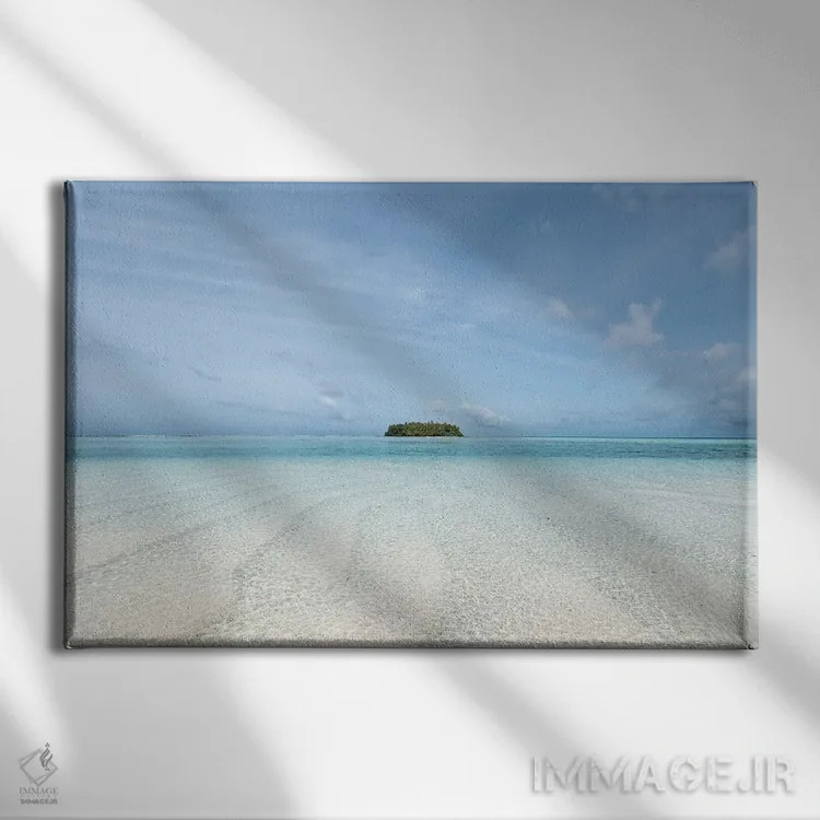 تابلو مینیمال جزیره اثر هانا پریویت - نمای روبهرو روی دیوار