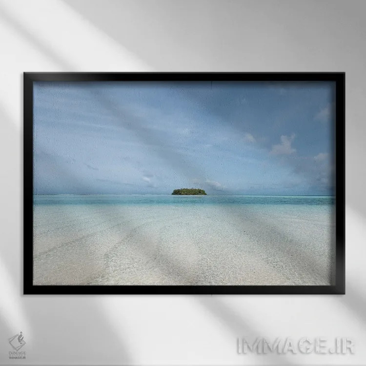 تابلو مینیمال جزیره اثر هانا پریویت - نمای قابدار مشکی