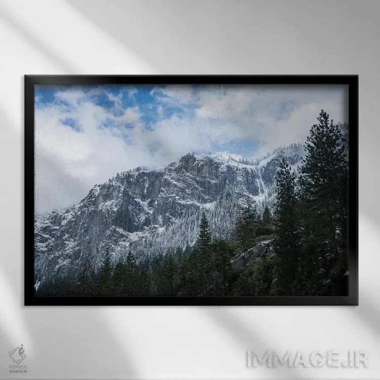 تابلو دکوراتیو لایه های زمستانی اثر هدر رابرسون - نمای قابدار مشکی