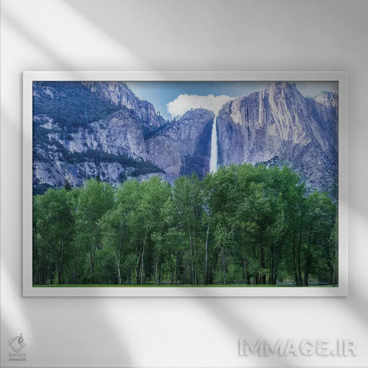 تابلو دکوراتیو چشم انداز چمنزار اثر هدر رابرسون - نمای قابدار سفید