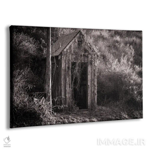 تابلو دکوراتیو کلبه قدیمی سیاه و سفید اثر هدر رابرسون - نمای پرسپکتیو محصول