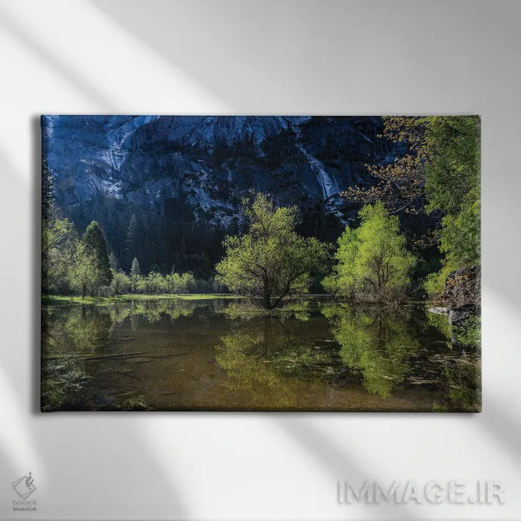 تابلو دکوراتیو دریاچه آینه ای اثر هدر رابرسون - نمای روبهرو روی دیوار