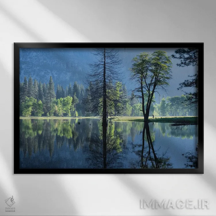 تابلو دکوراتیو ناظر صبحگاهی اثر هدر رابرسون - نمای قابدار مشکی