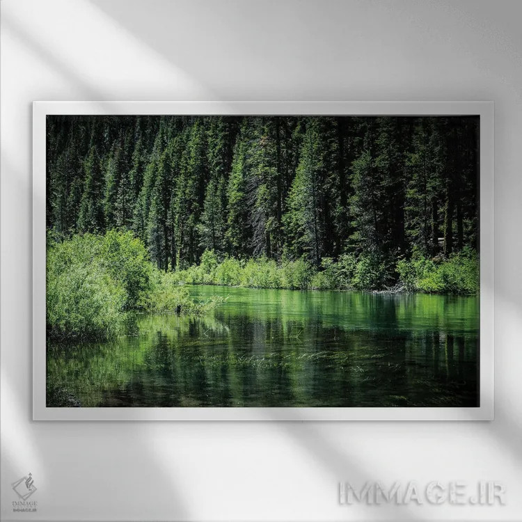 تابلو دکوراتیو کنار رودخانه تراکی اثر هدر رابرسون - نمای قابدار سفید