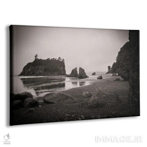 تابلو دکوراتیو ساحل روبی سیاه و سفید اثر هدر رابرسون - نمای پرسپکتیو محصول