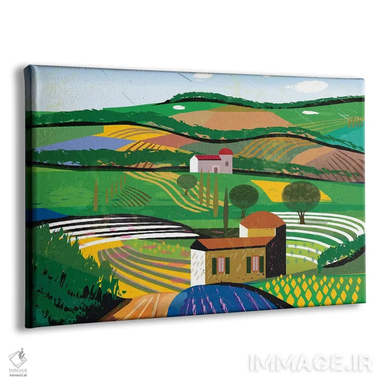 تابلو دکوراتیو مزارع سبز اثر چارلز هارکر - نمای پرسپکتیو محصول