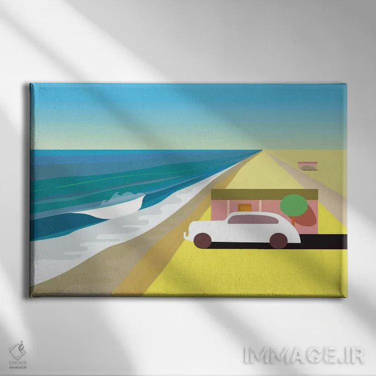 تابلو دکوراتیو ساحل بیابانی اثر چارلز هارکر - نمای روبهرو روی دیوار