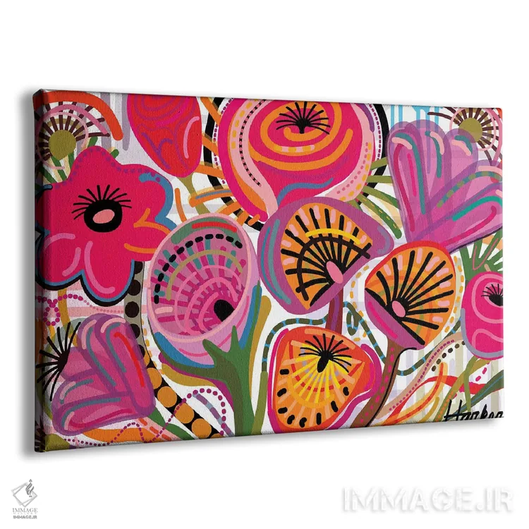 تابلو دکوراتیو گل های قرمز اثر چارلز هارکر - نمای پرسپکتیو محصول