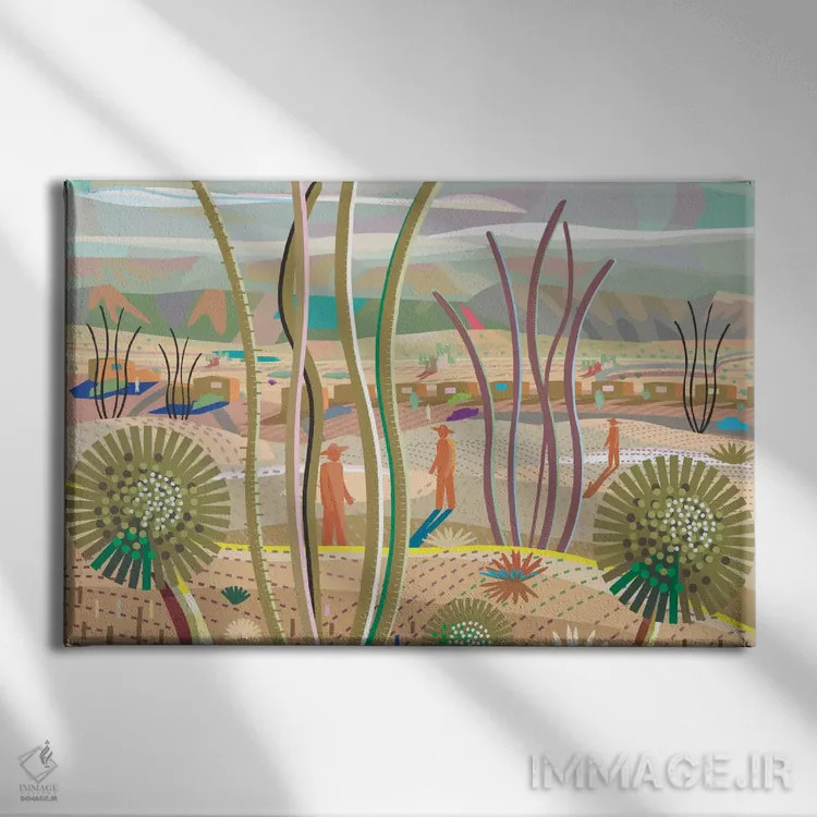 تابلو انتزاعی درخت جاشوا اثر چارلز هارکر - نمای روبهرو روی دیوار