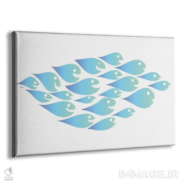 تابلو انتزاعی پس از دسته ماهی ها اثر چارلز هارکر - نمای پرسپکتیو محصول