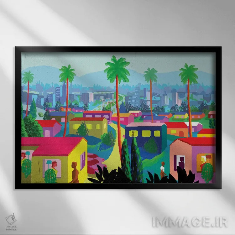 تابلو دکوراتیو کالیفرنیای عزیز اثر چارلز هارکر - نمای قابدار مشکی