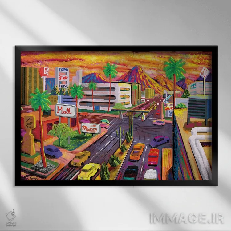 تابلو دکوراتیو جاده کمل بک، فونیکس اثر چارلز هارکر - نمای قابدار مشکی