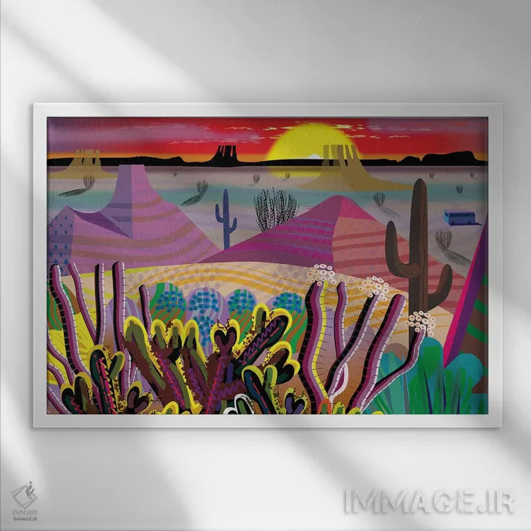 تابلو دکوراتیو بیابان درونت اثر چارلز هارکر - نمای قابدار سفید