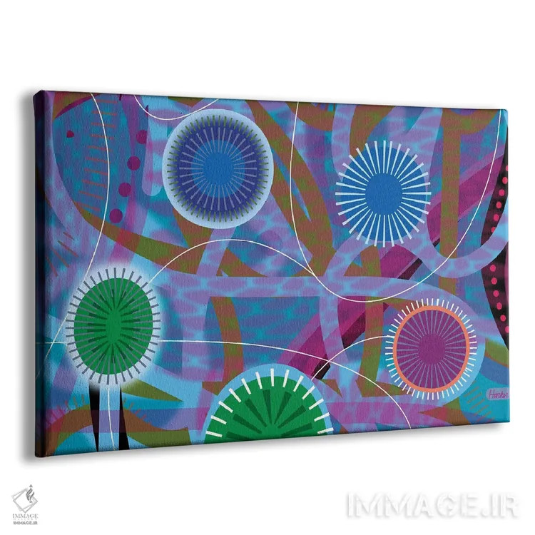 تابلو انتزاعی شب تابستانی اثر چارلز هارکر - نمای پرسپکتیو محصول