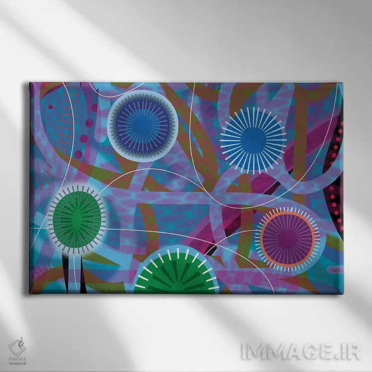 تابلو انتزاعی شب تابستانی اثر چارلز هارکر - نمای روبهرو روی دیوار