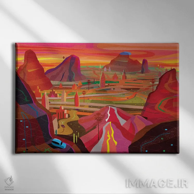تابلو دکوراتیو شهر علم اثر چارلز هارکر - نمای روبهرو روی دیوار