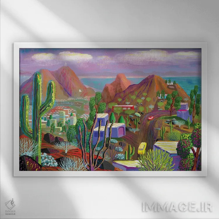 تابلو دکوراتیو فونیکس پس از فرو رفتن کالیفرنیا در اقیانوس اثر چارلز هارکر - نمای قابدار سفید