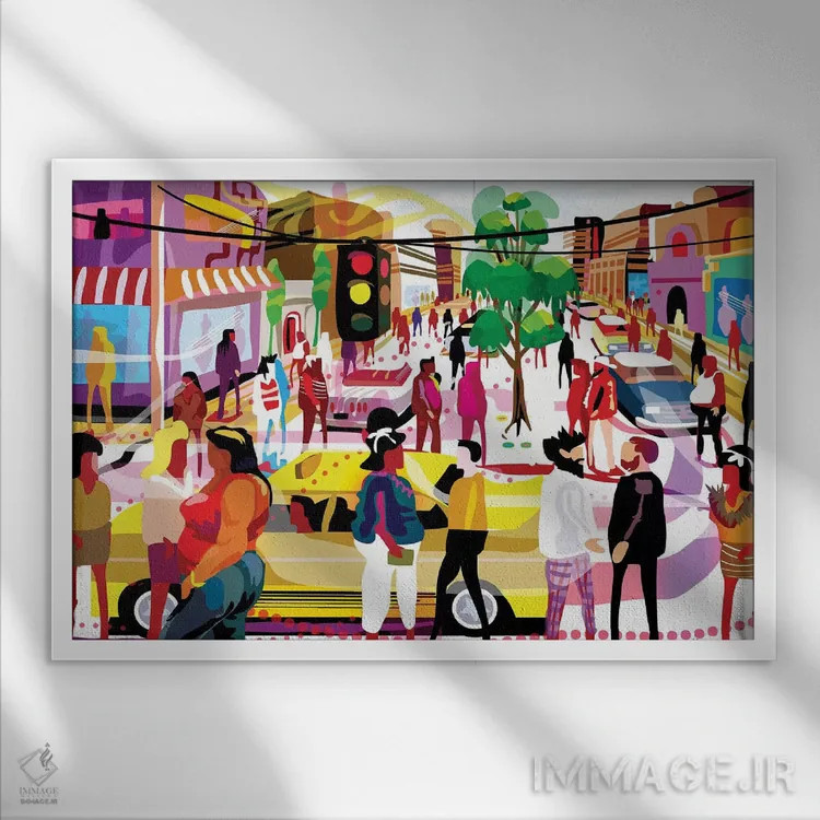 تابلو دکوراتیو محور مرکزی اثر چارلز هارکر - نمای قابدار سفید