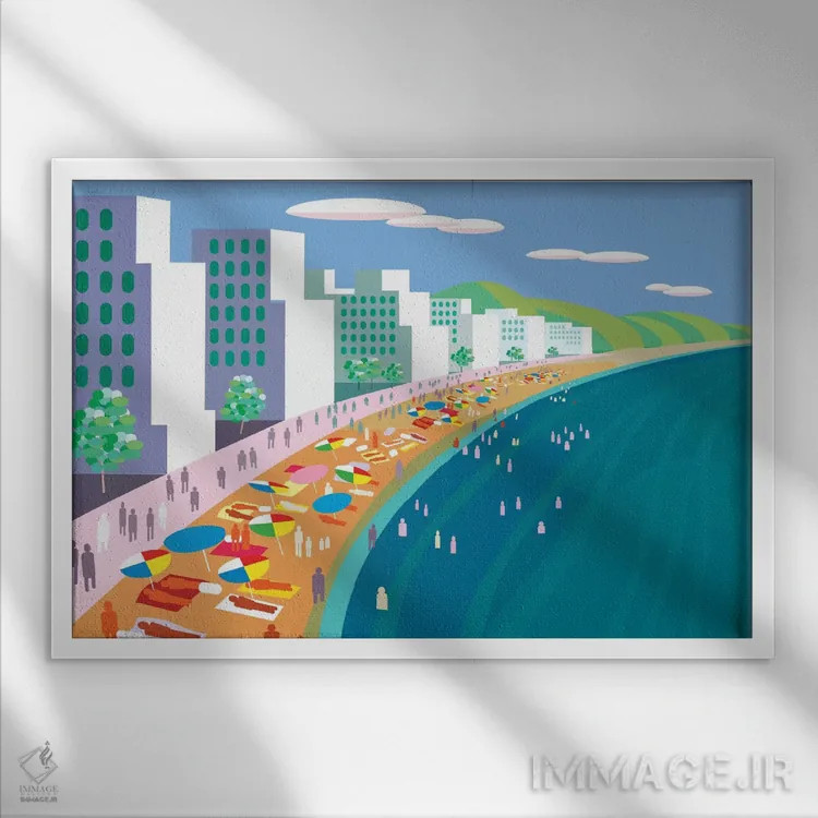 تابلو دکوراتیو مالکون اثر چارلز هارکر - نمای قابدار سفید