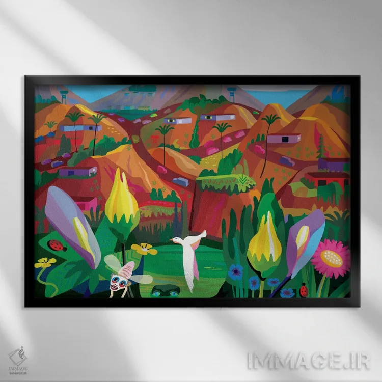تابلو دکوراتیو شهرستان مارین - تپه ها چشم دارند اثر چارلز هارکر - نمای قابدار مشکی