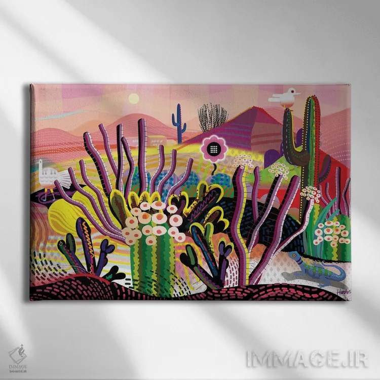 تابلو دکوراتیو سفر بیابانی اثر چارلز هارکر - نمای روبهرو روی دیوار