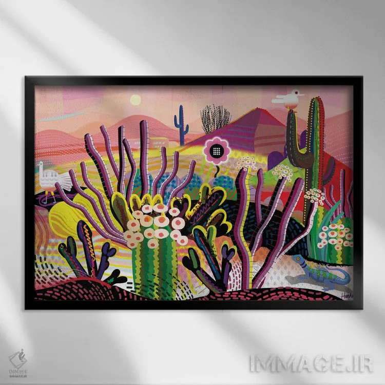 تابلو دکوراتیو سفر بیابانی اثر چارلز هارکر - نمای قابدار مشکی