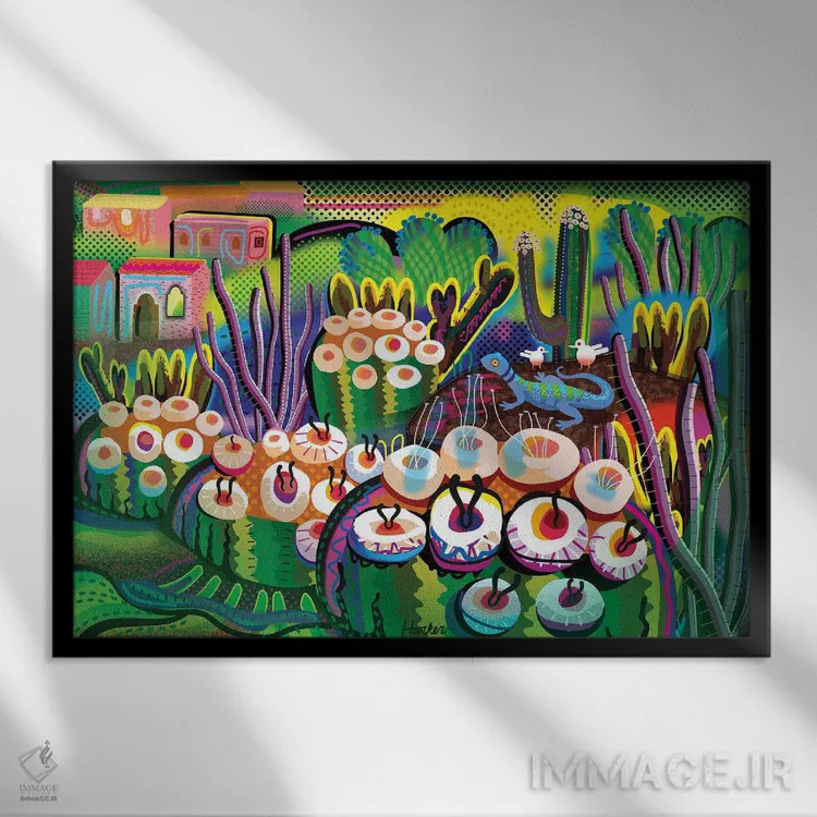 تابلو دکوراتیو سانتافه اثر چارلز هارکر - نمای قابدار مشکی