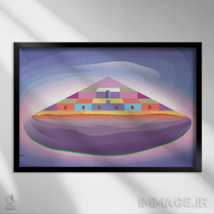 تابلو دکوراتیو جزیره آسمان اثر چارلز هارکر - نمای قابدار مشکی
