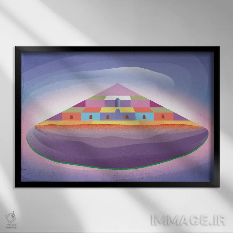 تابلو دکوراتیو جزیره آسمان اثر چارلز هارکر - نمای قابدار مشکی