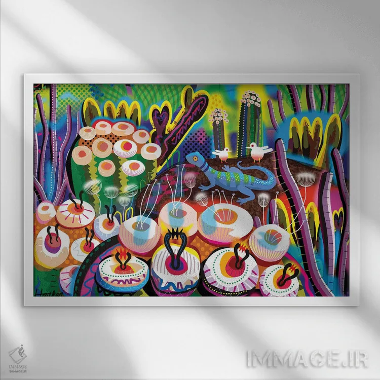 تابلو دکوراتیو تیکال اثر چارلز هارکر - نمای قابدار سفید