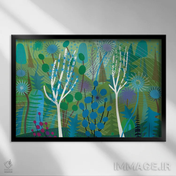 تابلو مدرن لیمویی اثر چارلز هارکر - نمای قابدار مشکی