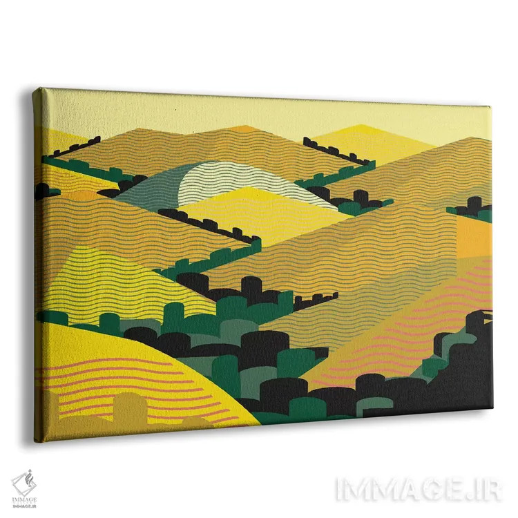 تابلو انتزاعی تپه های کالیفرنیا اثر چارلز هارکر - نمای پرسپکتیو محصول