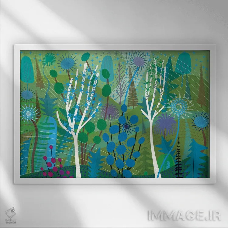 تابلو مدرن لیمویی اثر چارلز هارکر - نمای قابدار سفید