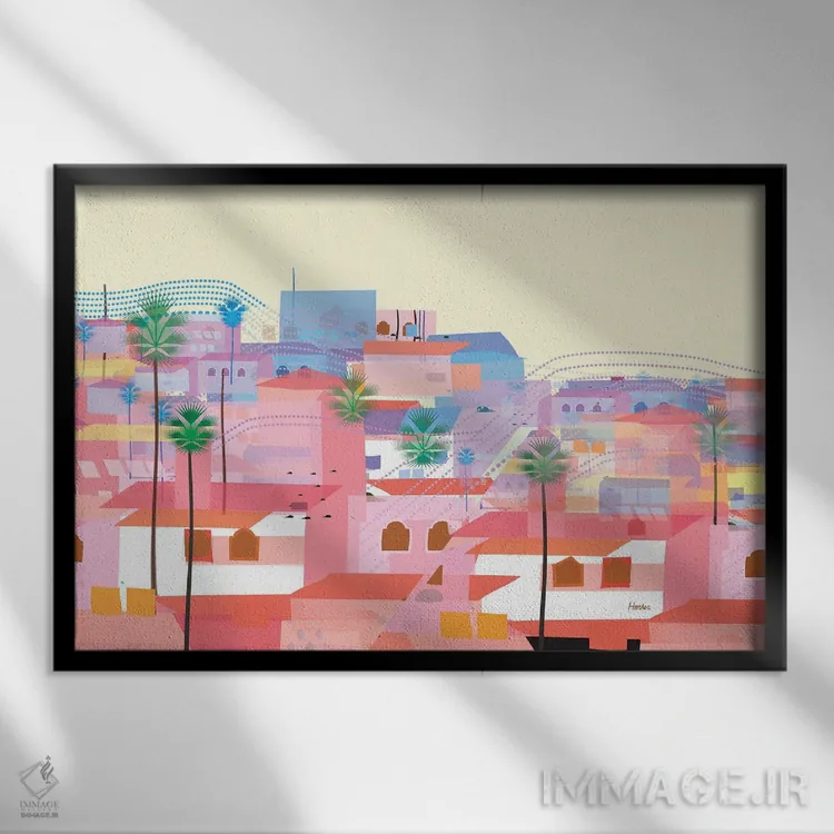 تابلو مدرن پورتو وایاarta اثر چارلز هارکر - نمای قابدار مشکی