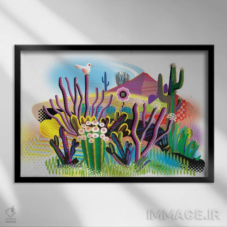 تابلو دکوراتیو شکوفایی بهاری اثر چارلز هارکر - نمای قابدار مشکی