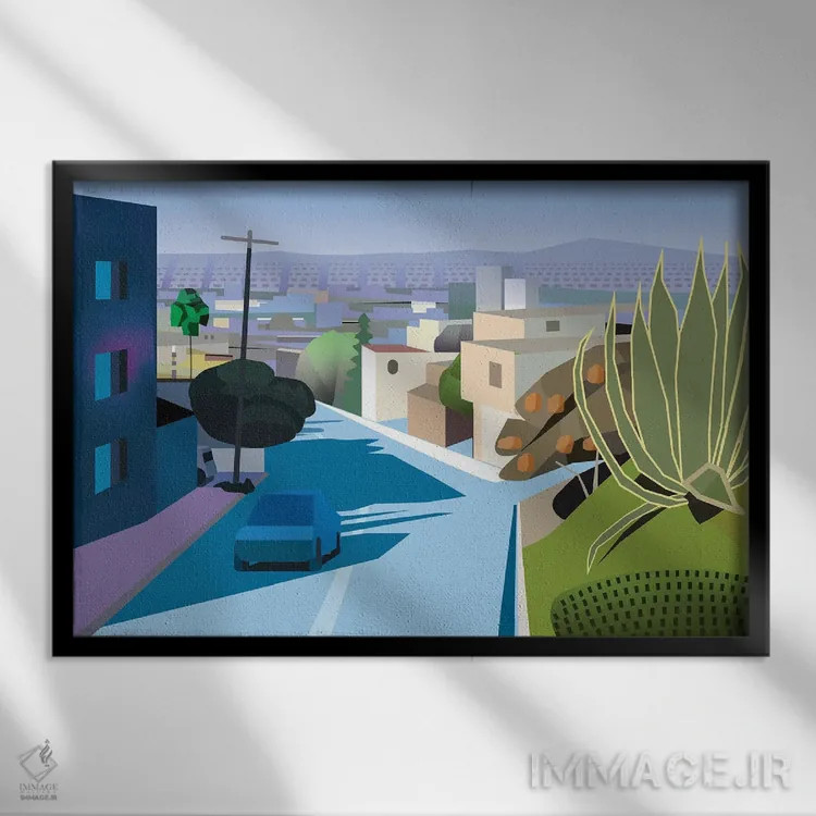 تابلو مدرن تیخوانا اثر چارلز هارکر - نمای قابدار مشکی